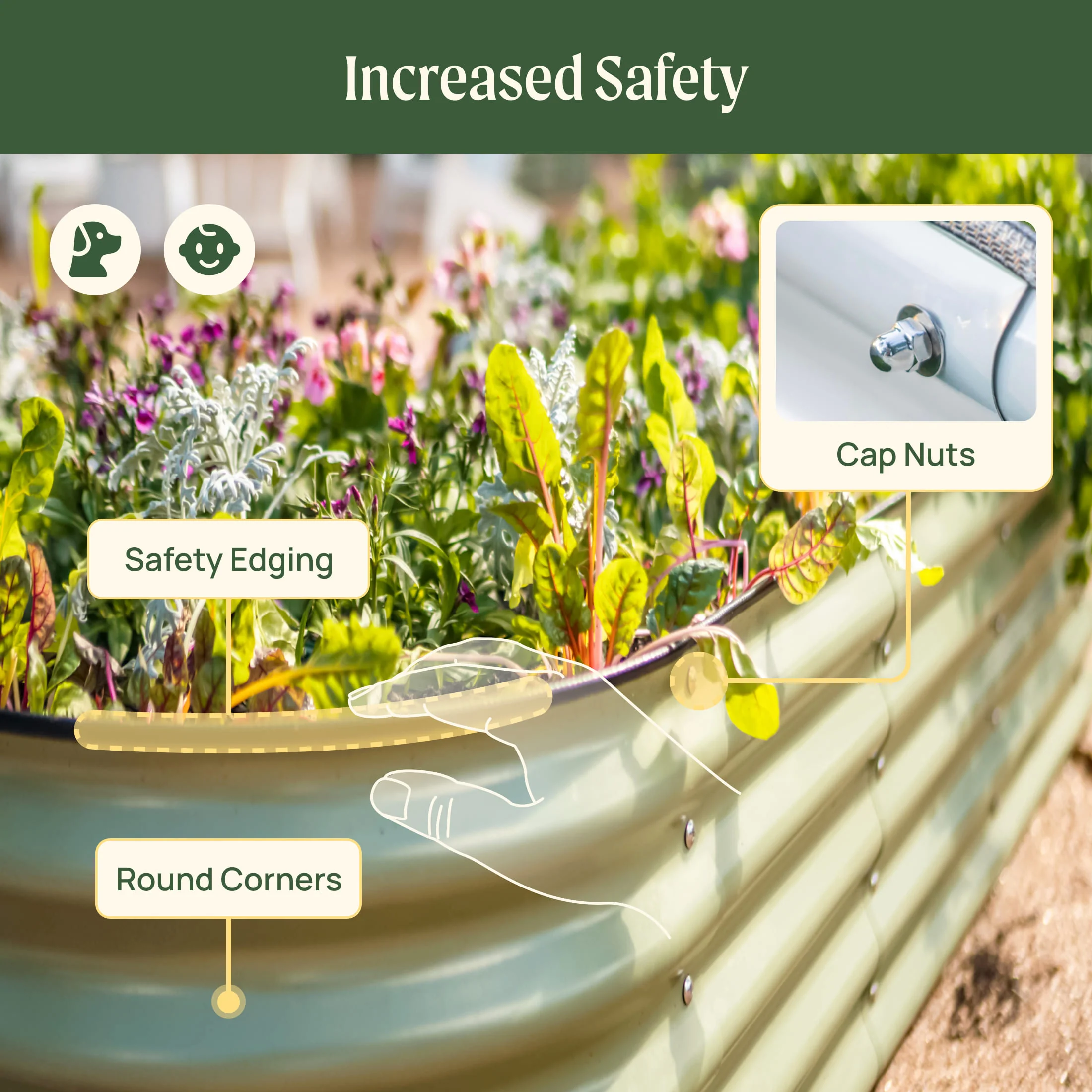 14" Tall 4 In 1 Small Modular Metal Raised Garden Bed Kit - Image 6