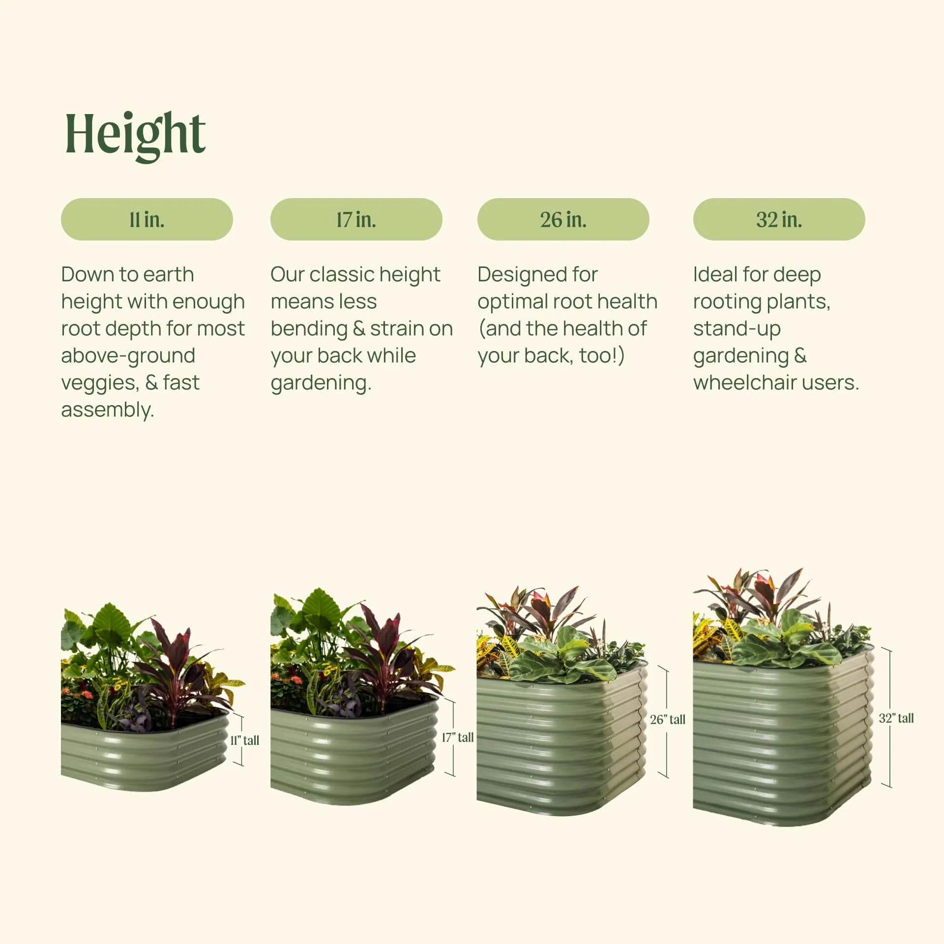 32" Extra Tall 4 In 1 Small Modular Metal Raised Garden Bed Kit - Image 13