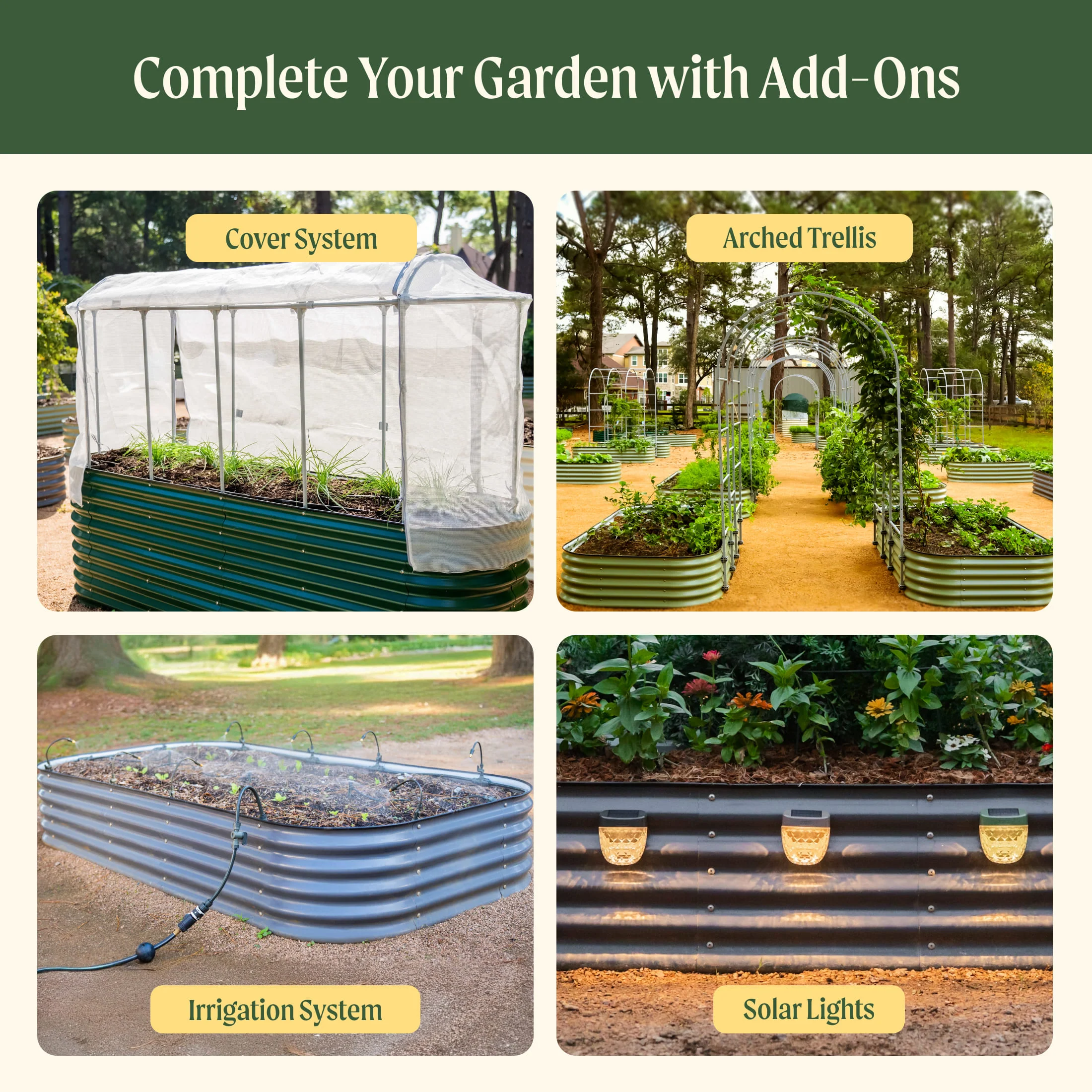32" Extra Tall 4 In 1 Small Modular Metal Raised Garden Bed Kit - Image 25