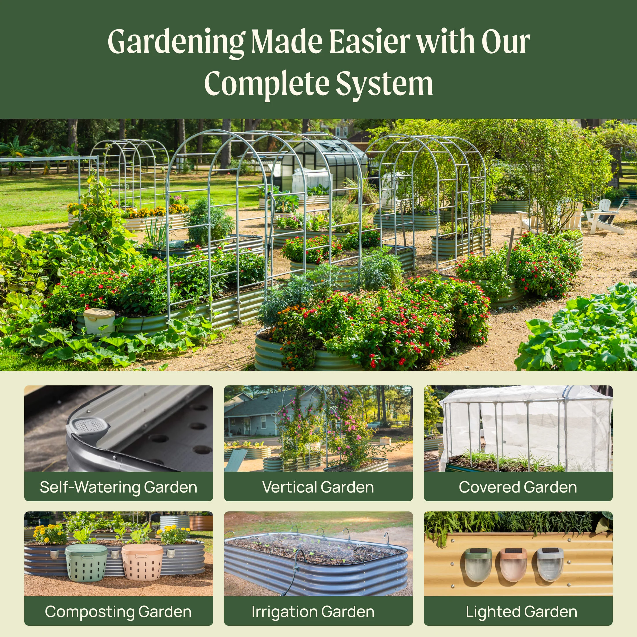 32" Extra Tall 4 In 1 Small Modular Metal Raised Garden Bed Kit - Image 9