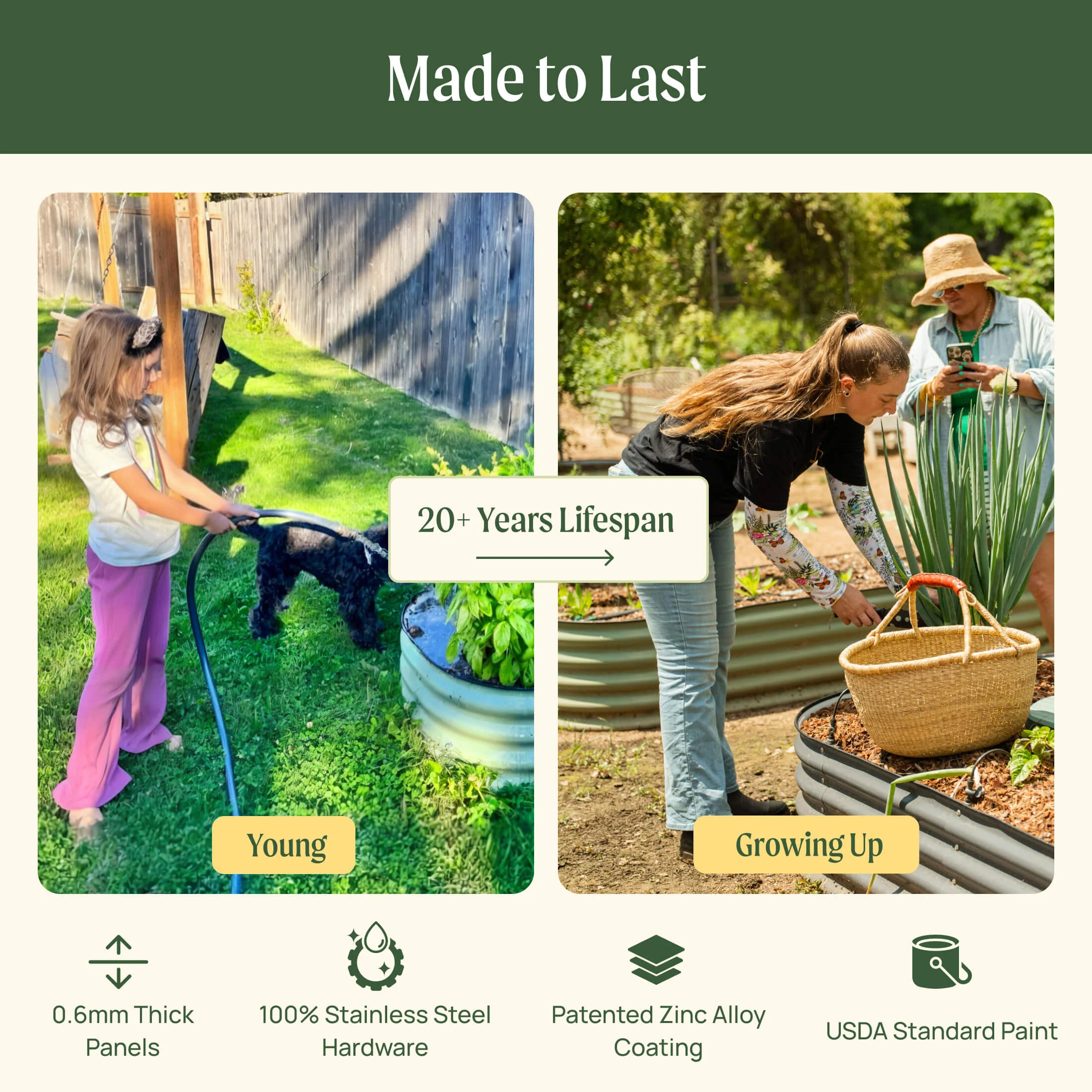 32" Extra Tall 4 In 1 Small Modular Metal Raised Garden Bed Kit - Image 10