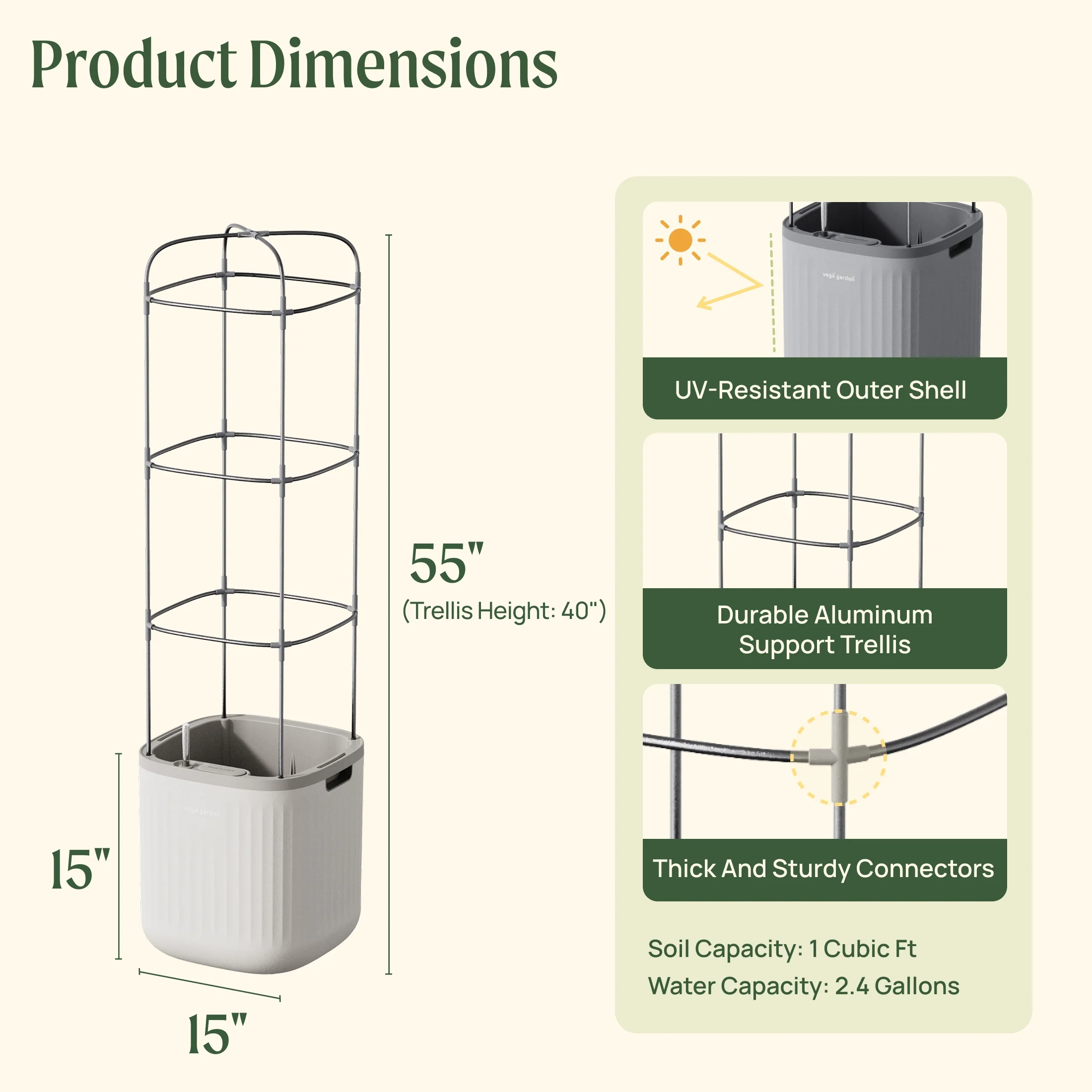 EZ Self-Watering Tomato Planter with Trellis Gen 1 - Image 3
