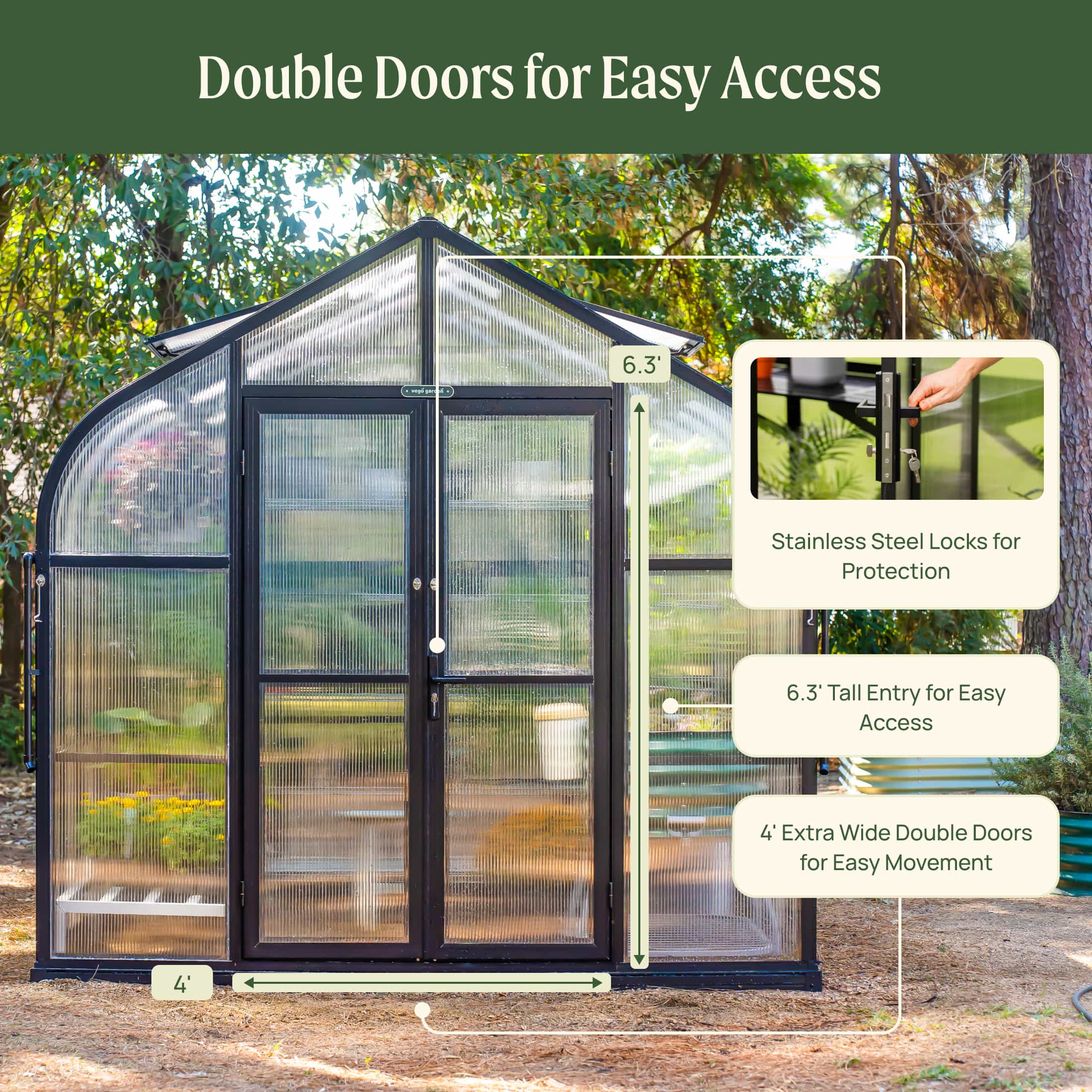 Vego Pacific Greenhouse - 8.5ft Wide - Image 10