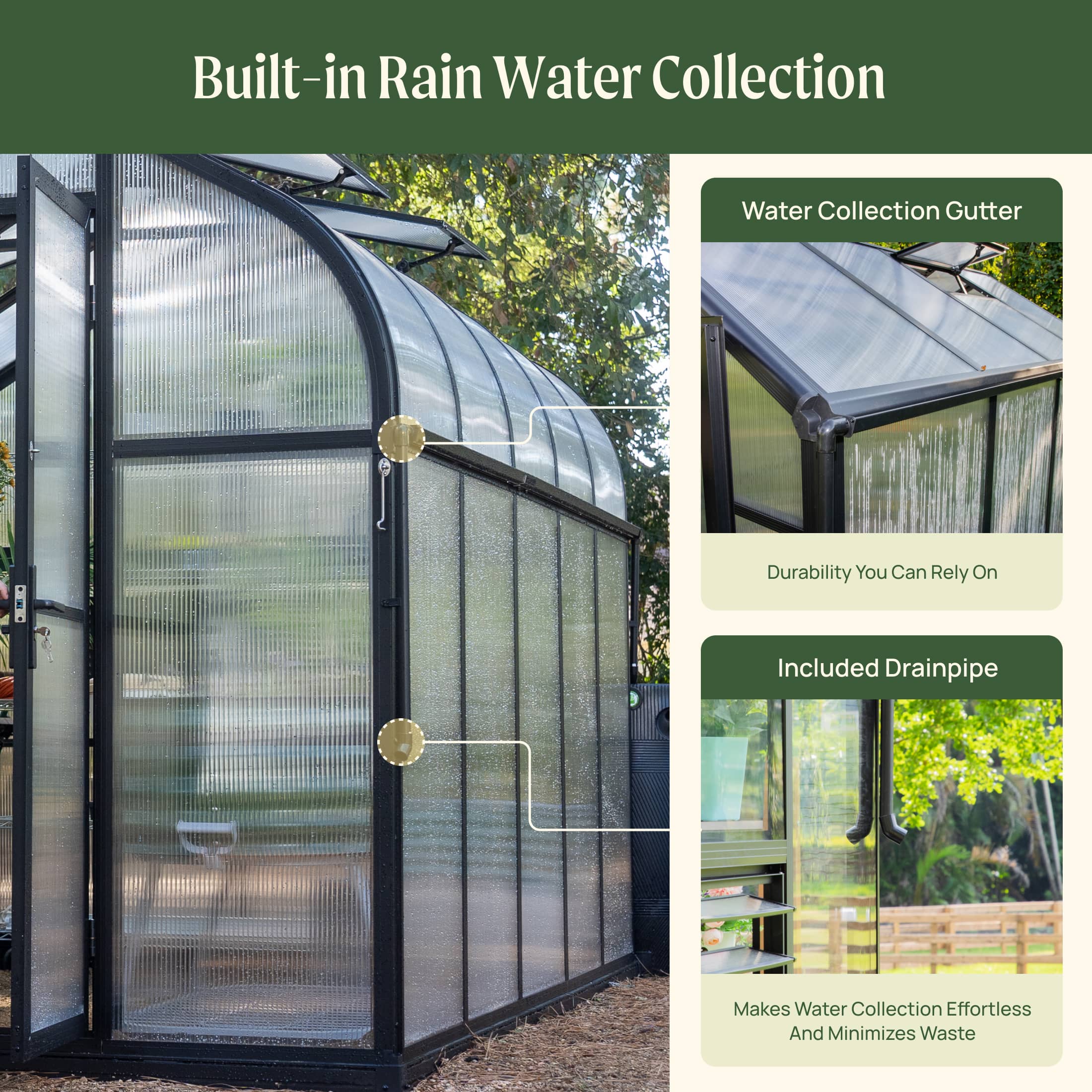 Vego Pacific Greenhouse - 8.5ft Wide - Image 12