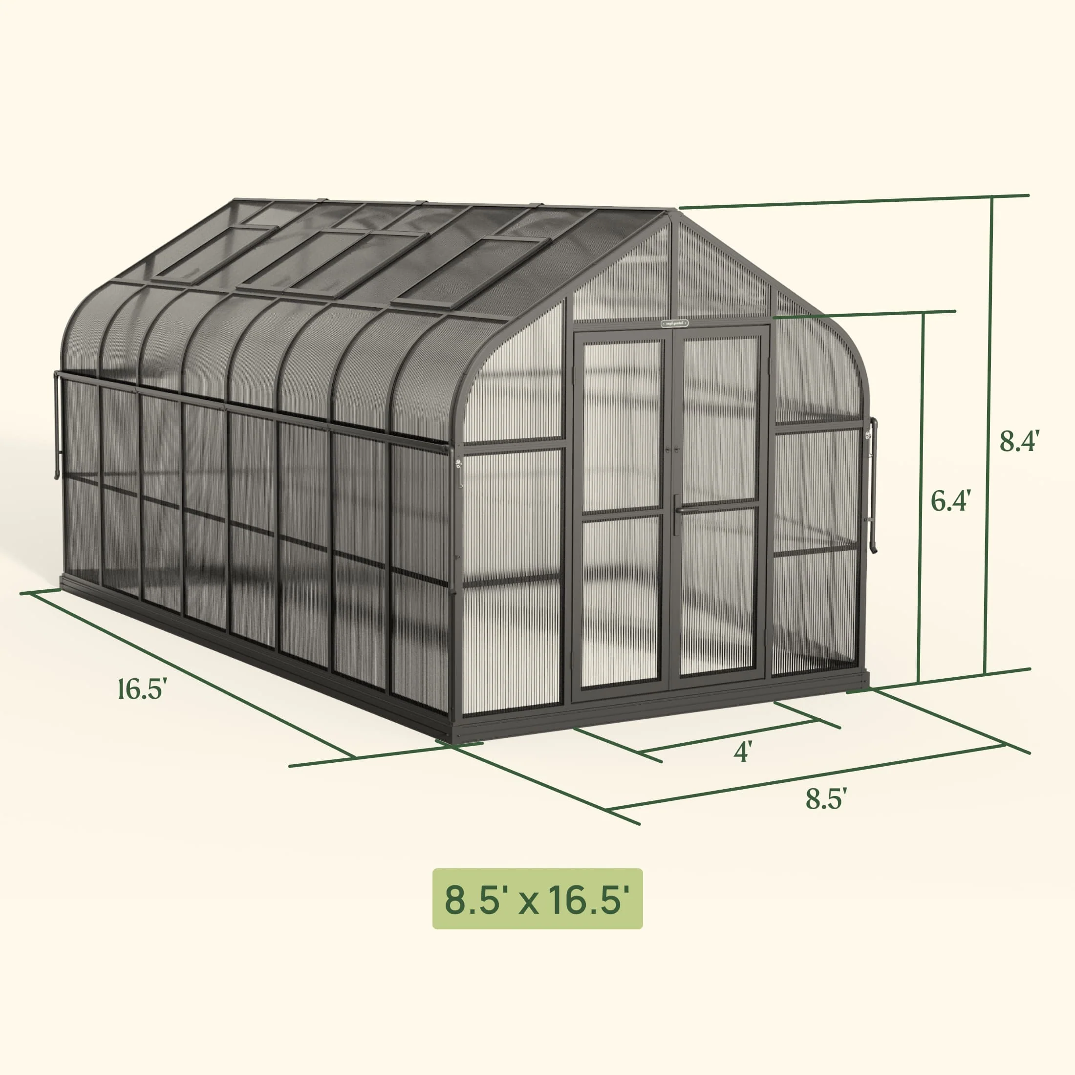 Vego Pacific Greenhouse - 8.5ft Wide - Image 5