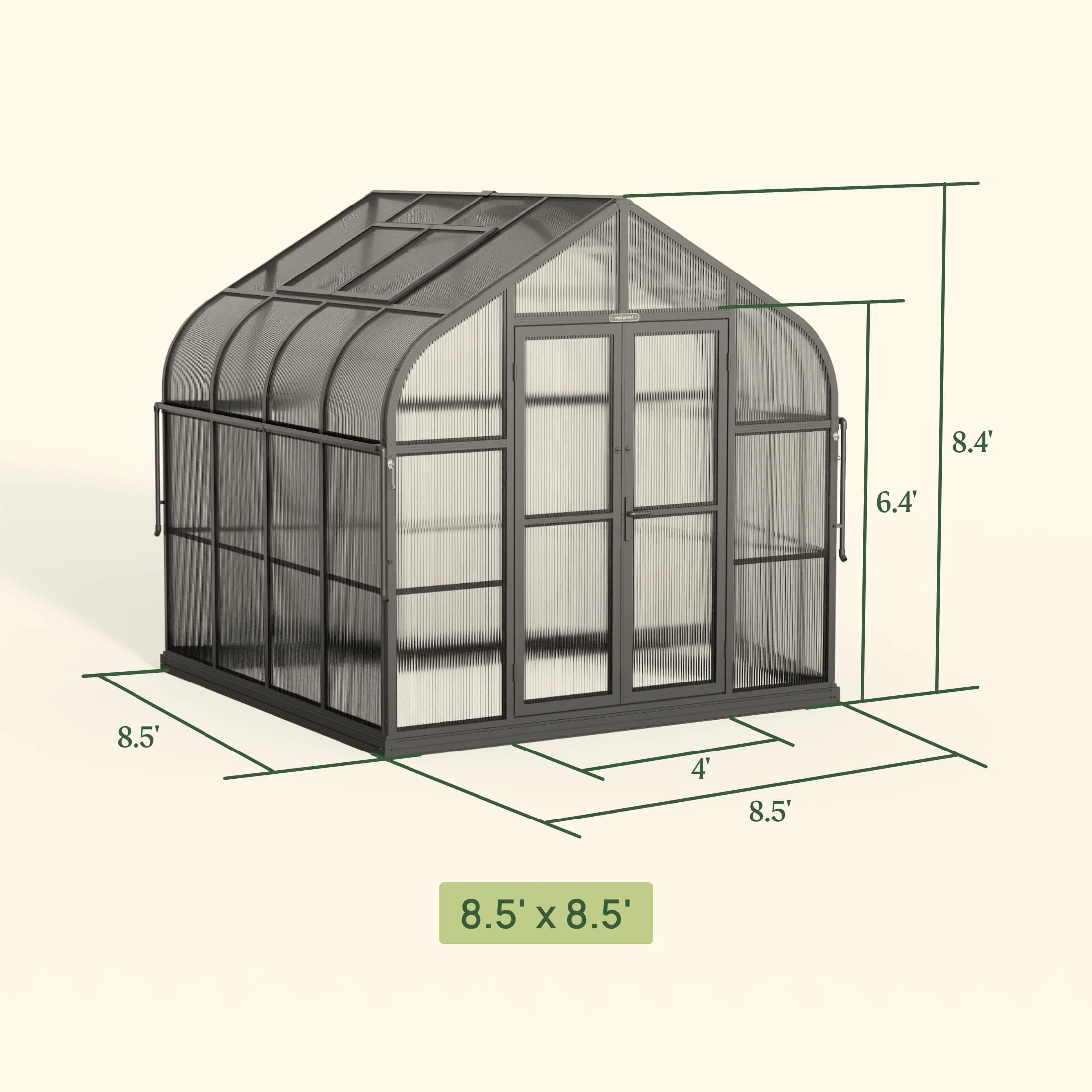 Vego Pacific Greenhouse - 8.5ft Wide - Image 6